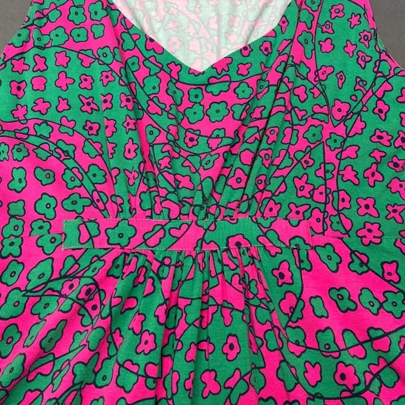 Boden Pink Green Floral Jersey Maxi Dress Empire Waist WH605 Womens US 12R - Picture 5 of 7